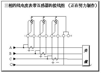 三相四線電度表帶互感器的接線圖