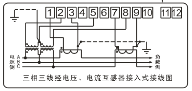 DSSY331-MD3經(jīng)電壓、電流互感器接入式接線圖