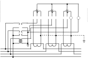 三相四線經(jīng)電壓、電流互感器 接入式電能表接線圖