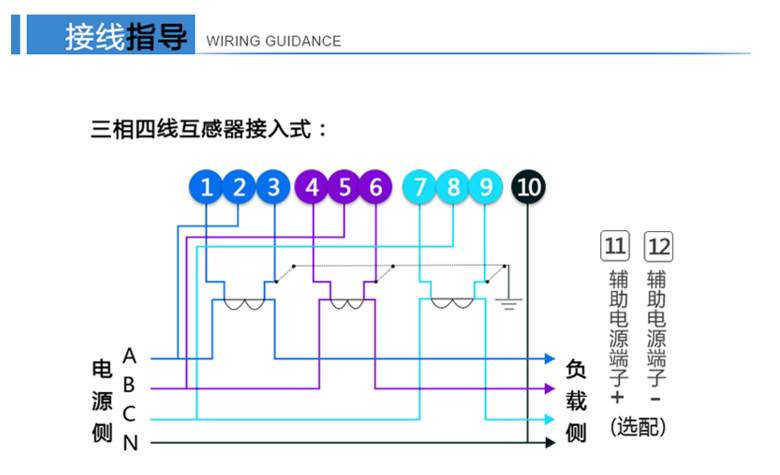 杭州華立DTZY545C三相四線本地費控智能電能表加互感器怎么接線？